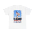 Rescue On Sui T-Shirt — Vintage American Flag Lifeguard Poster Tee