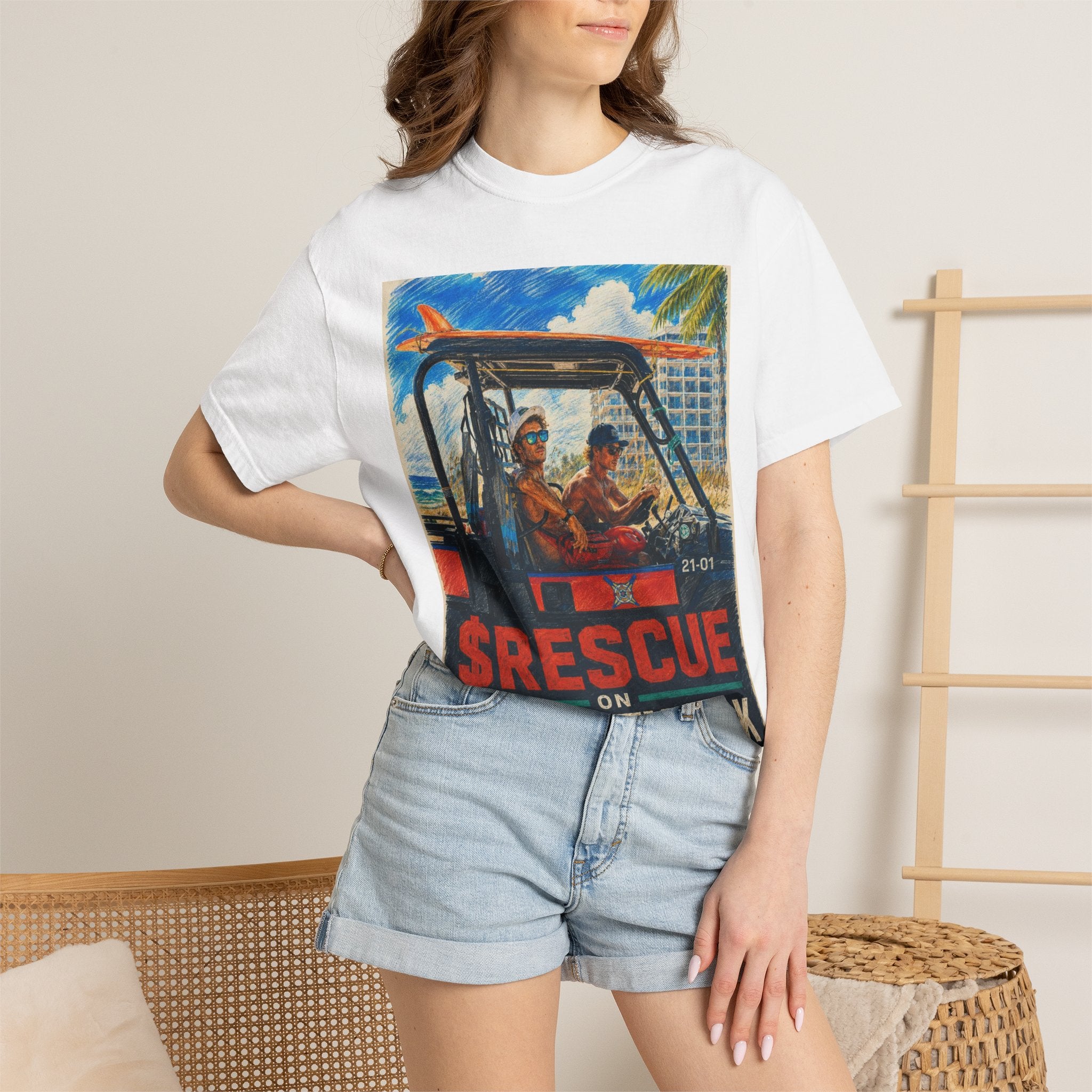 Rescue on Sui Network T-Shirt — Vintage Lifeguard Crypto Graphic Tee
