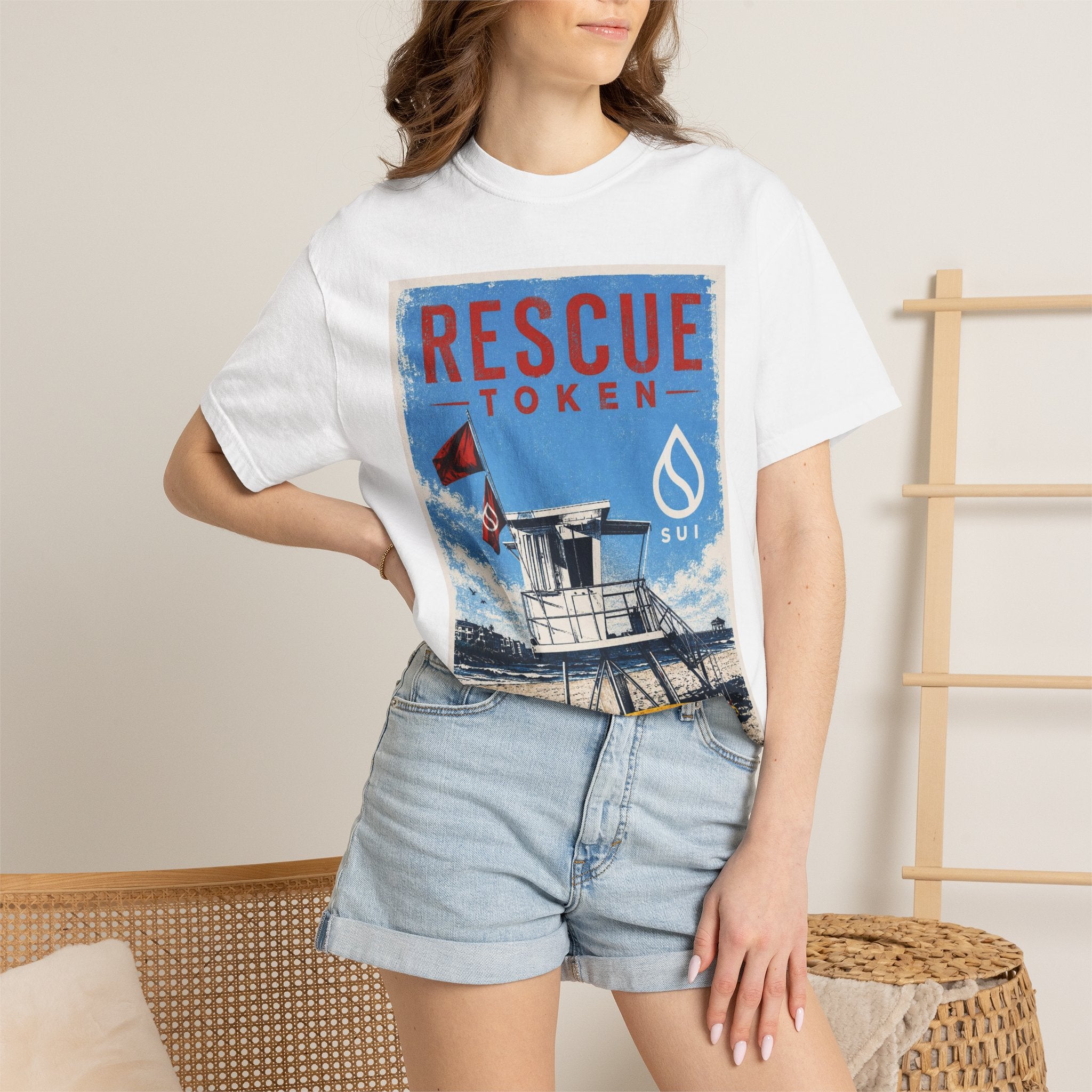 Rescue Token Beach Lifeguard T-Shirt — Retro Ocean Lifesaver Graphic Tee