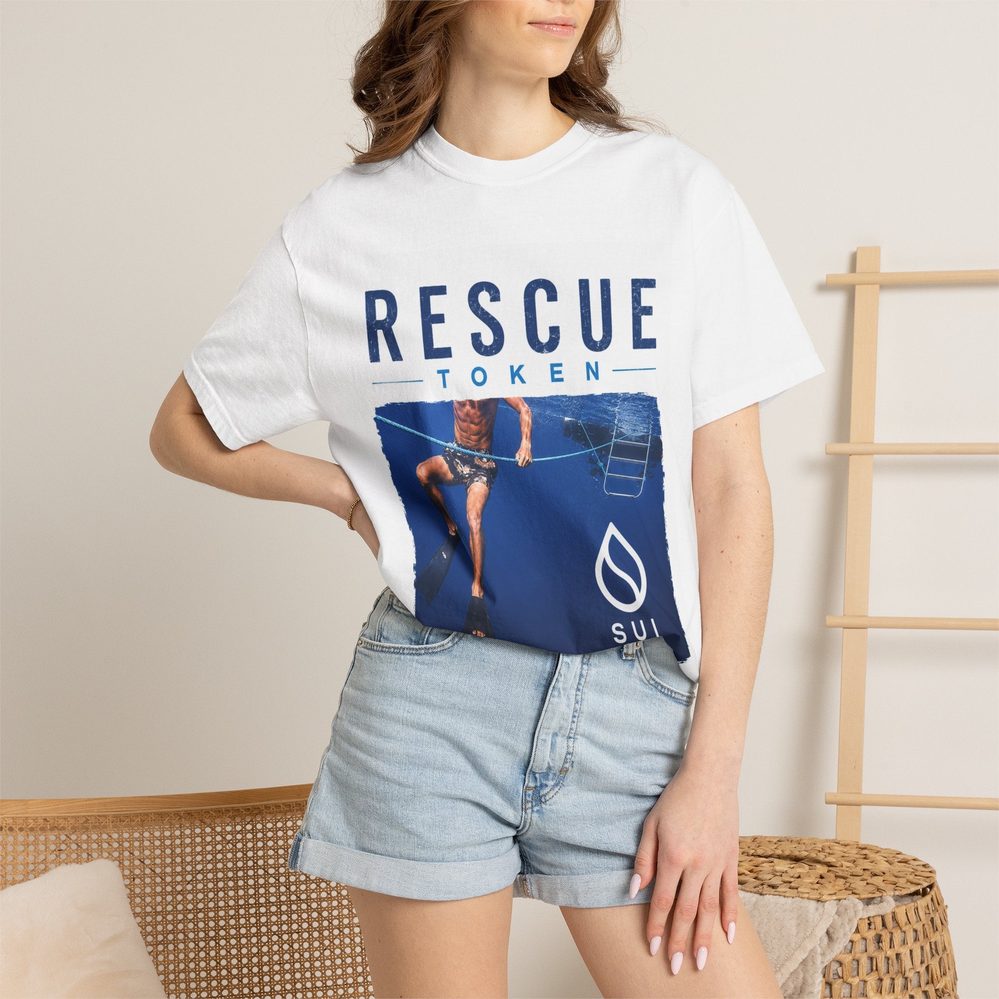 Rescue Token Graphic T-Shirt — Ocean Lifesaver Design