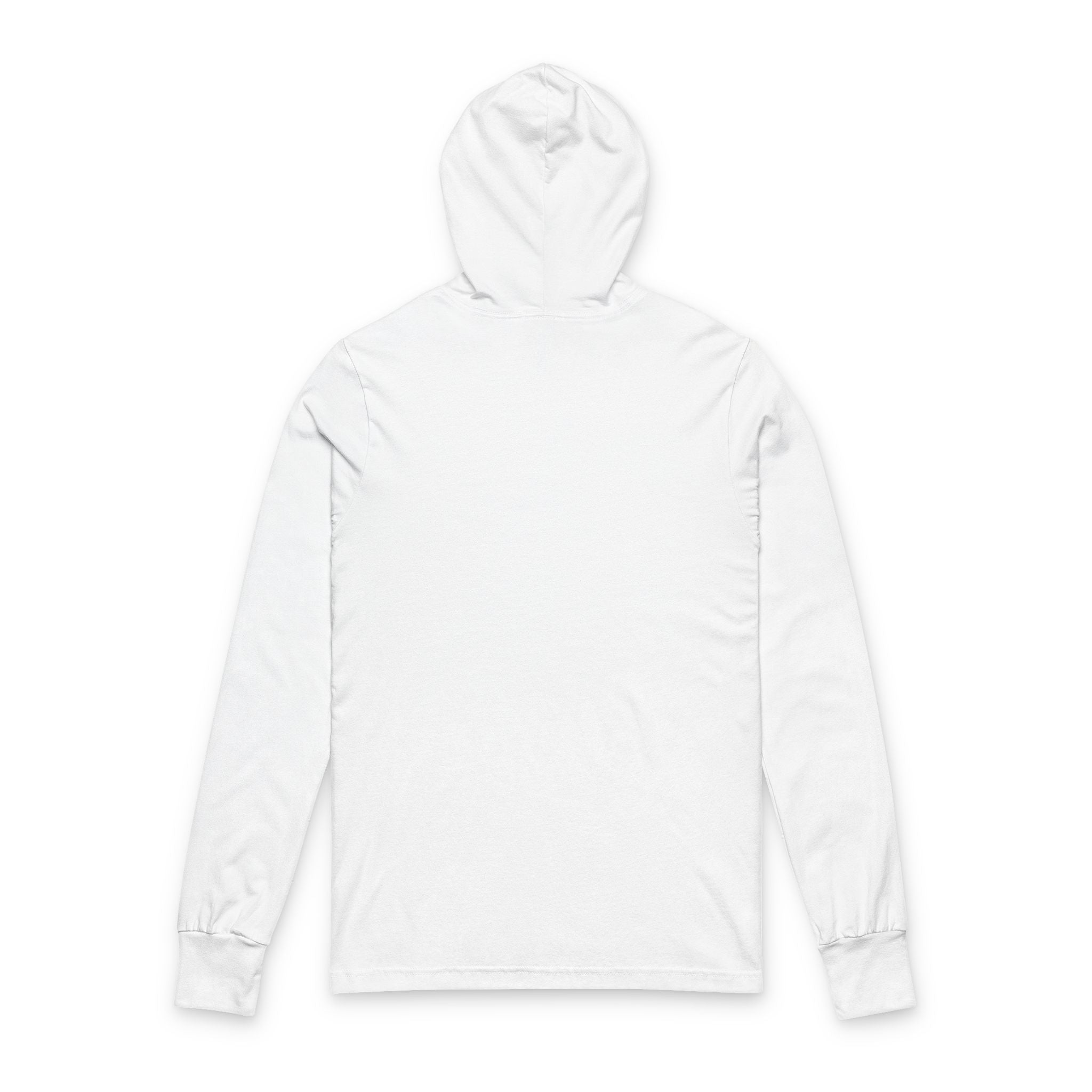 Moving Crossed Out Hooded Long Sleeve Tee – Minimalist 'MOVING' Graphic